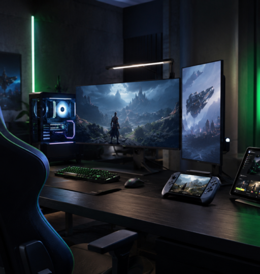 Cinematic Gaming Room Neon Accents