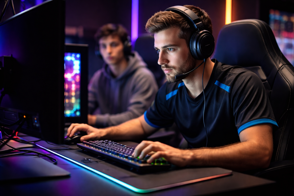 Gamer in Esports Room