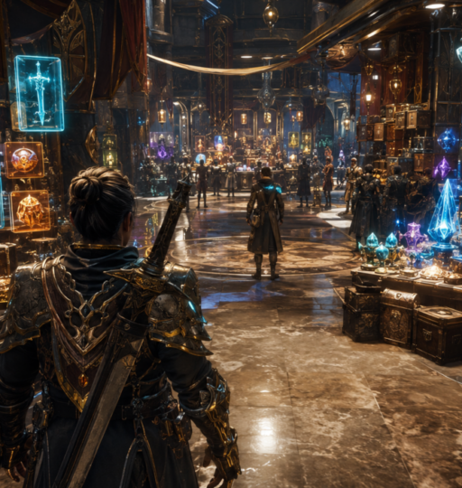 Bustling Futuristic Fantasy Market