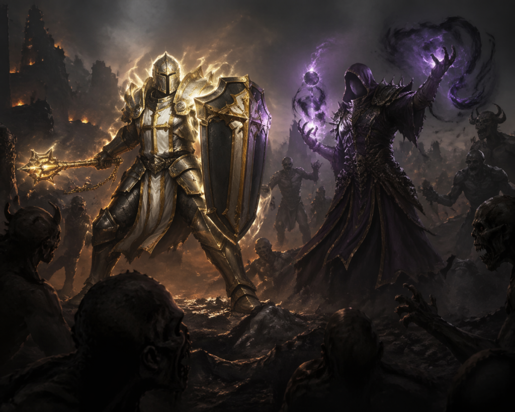 Diablo 4 Paladin and Warlock