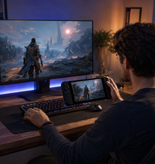 Focused Gamer on Multi Devices