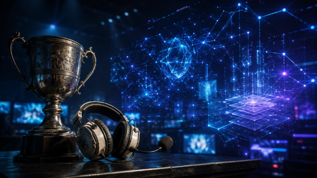 Futuristic Esports Trophy and Headset