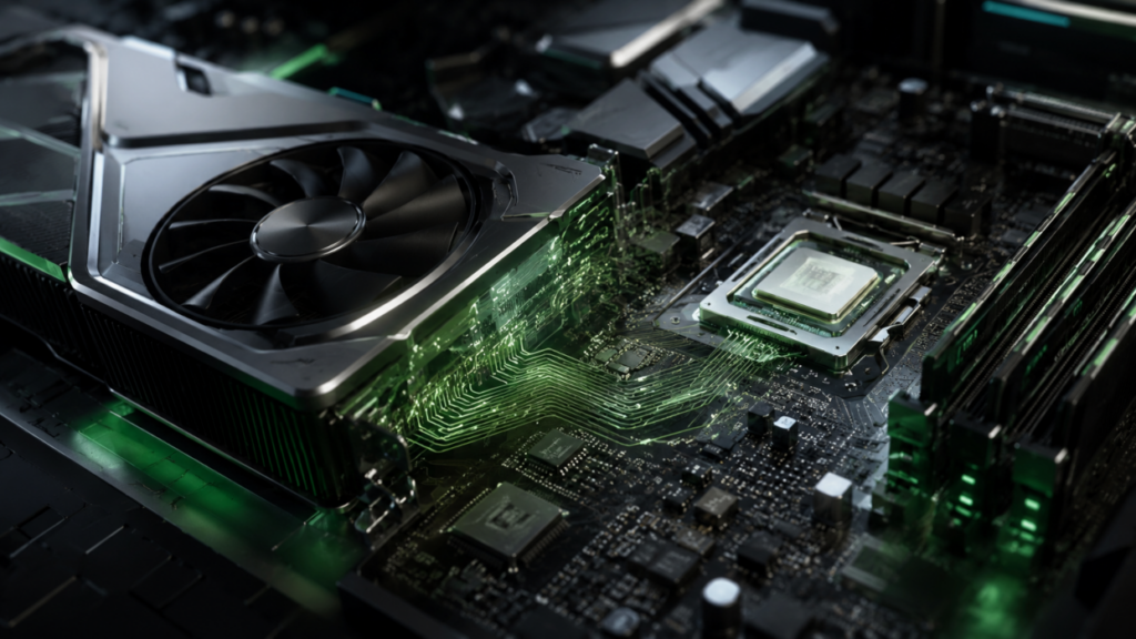 Futuristic PC Hardware Close Up