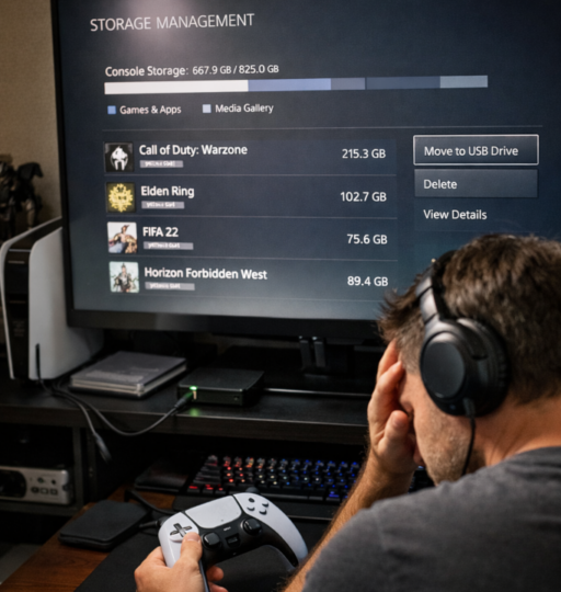 Gamer Managing Storage on Console