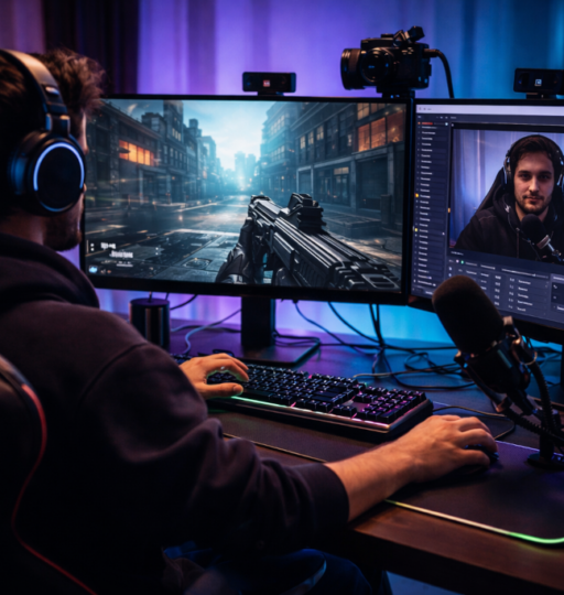 Gamer Streaming on Two Monitors