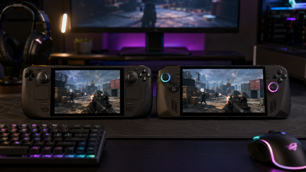 Gaming Steam and Handheld on Desk