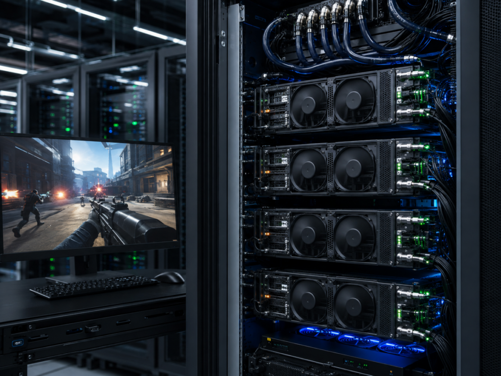 Gaming Setup in Server Room