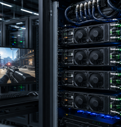 Gaming Setup in Server Room