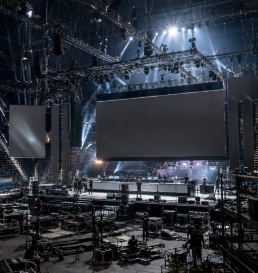 Stage Prep in Concert Arena