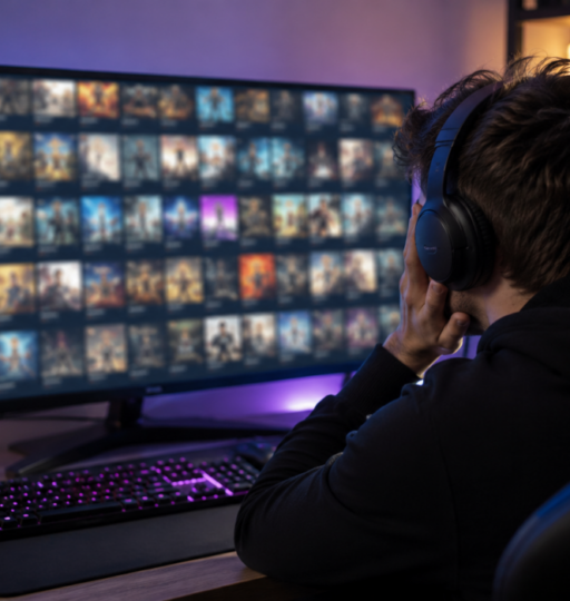 Subscription Gaming Setup with Soft Lighting
