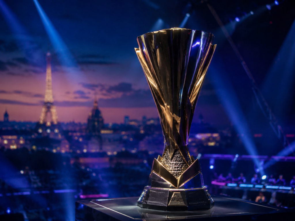 Trophy on Paris Skyline