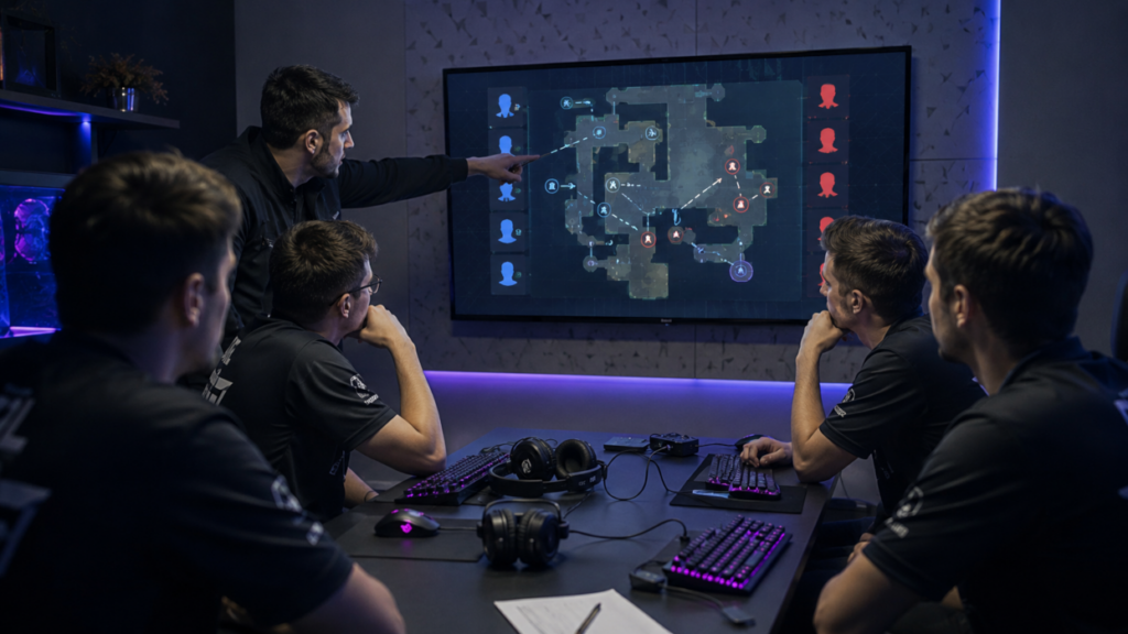 Team Strategy Session in Esports